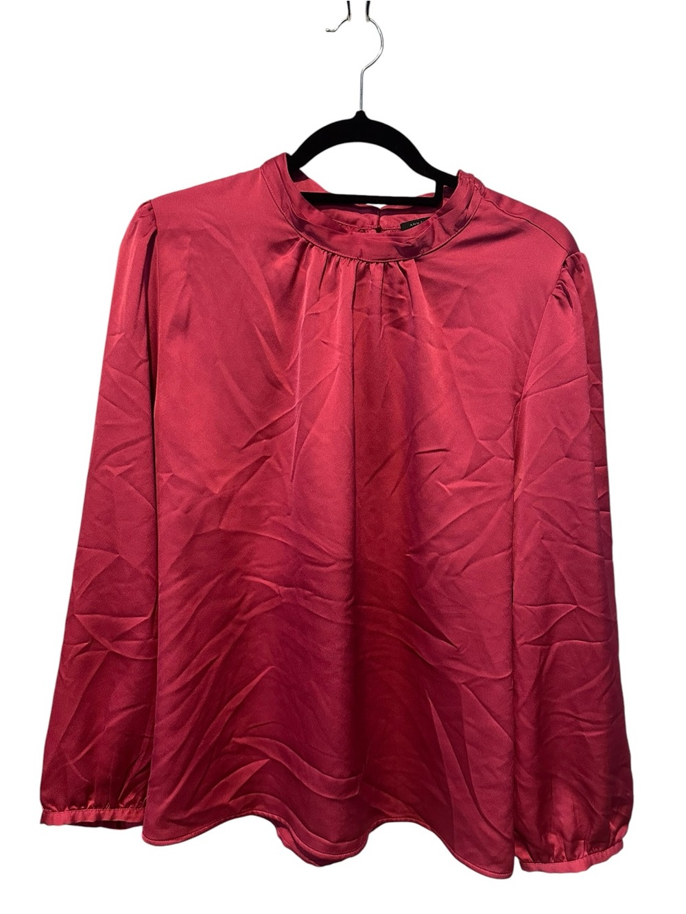 Ann Taylor Factory Long-Sleeve Blouse in Pink